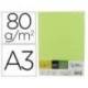 PAPEL COLOR LIDERPAPEL DIN A3 80 GR VERDE NEON PAQUETE DE 500 HOJAS