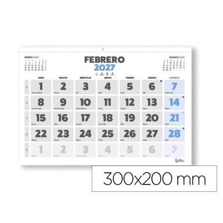 CALENDARIO PARED MARCA LIDERPAPEL CLASICO 2027 LOMO ENGOMADO 300X200 MM PAPEL 105 G