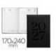 AGENDA OFICINA MARCA LIDERPAPEL 2027 ENCUADERNADA CRETA DIA PAGINA 170X240 MM BILINGUE 70G PAPEL FSC BLACK