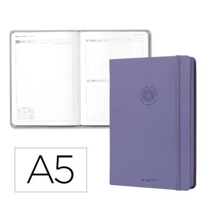 AGENDA OFICINA LIDERPAPEL 2027 ENCUADERNADA SOLID COLORS DIA PAGINA DIN A5 BILINGUE 70G PAPEL FSC DESIGN 9