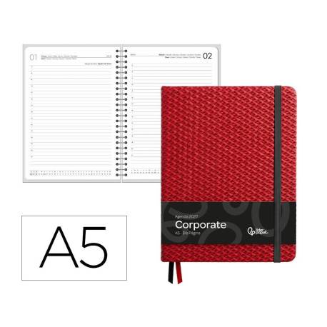 AGENDA OFICINA MARCA LIDERPAPEL 2027 ENCUADERNADA CORPORATE B DIA PAGINA A5 BILINGUE 70G PAPEL FSC DESIGN 4