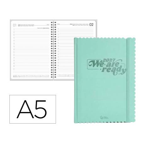 AGENDA OFICINA MARCA LIDERPAPEL 2027 ENCUADERNADA CLOUDY DIA PAGINA A5 BILINGUE 70G PAPEL FSC DESIGN 3