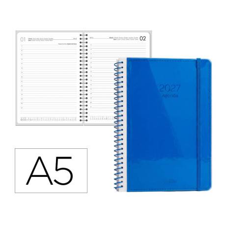 AGENDA OFICINA MARCA LIDERPAPEL 2027 ESPIRAL NEON DIA PAGINA A5 BILINGUE 70G PAPEL FSC DESIGN 3