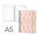 AGENDA OFICINA MARCA LIDERPAPEL 2027 ESPIRAL FLOWERS A DIA PAGINA A5 BILINGUE 70G PAPEL FSC DESIGN 3