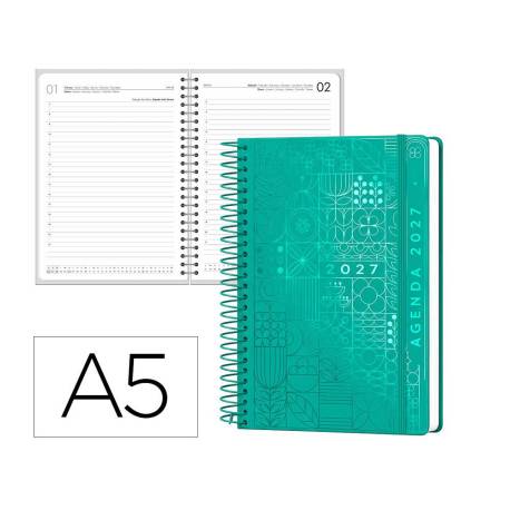 AGENDA OFICINA MARCA LIDERPAPEL 2027 ESPIRAL SYROS DIA PAGINA A5 BILINGUE 60G PAPEL FSC DESIGN 5