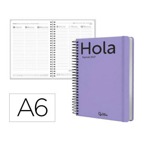 AGENDA OFICINA MARCA LIDERPAPEL 2027 ESPIRAL CLASSIC SEMANA VISTA A6 BILINGUE 70G PAPEL FSC DESIGN 5