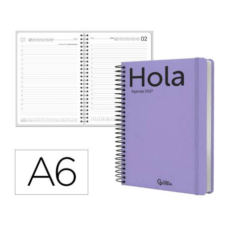 AGENDA OFICINA MARCA LIDERPAPEL 2027 ESPIRAL CLASSIC DIA PAGINA A6 BILINGUE 70G PAPEL FSC DESIGN 5