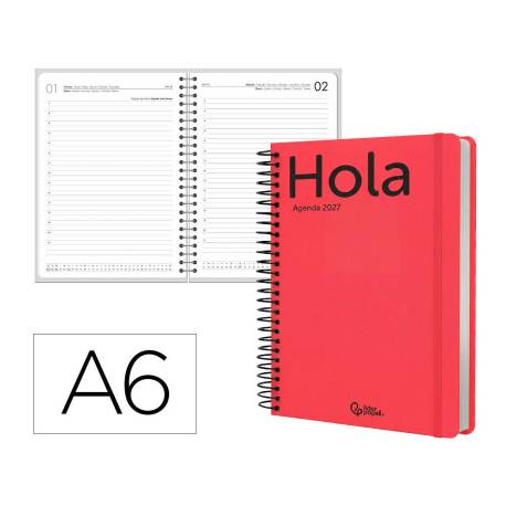 AGENDA OFICINA MARCA LIDERPAPEL 2027 ESPIRAL CLASSIC DIA PAGINA A6 BILINGUE 70G PAPEL FSC DESIGN 3