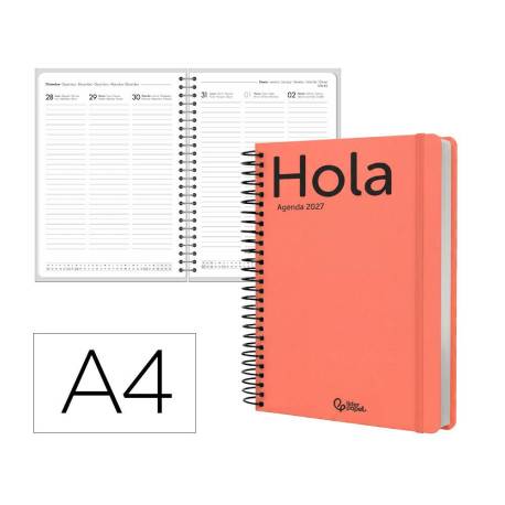 AGENDA OFICINA MARCA LIDERPAPEL 2027 ESPIRAL CLASSIC SEMANA VISTA A4 BILINGUE 70G PAPEL FSC DESIGN 6