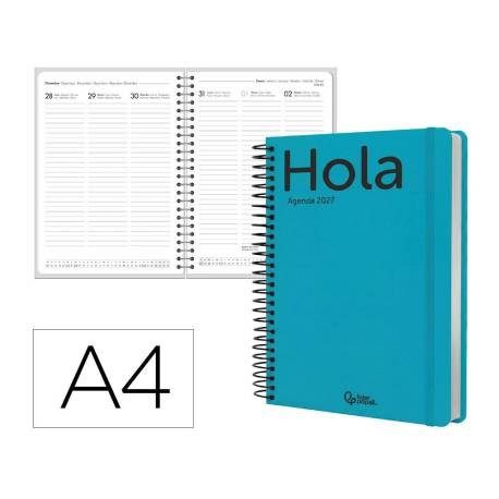 AGENDA OFICINA MARCA LIDERPAPEL 2027 ESPIRAL CLASSIC SEMANA VISTA A4 BILINGUE 70G PAPEL FSC DESIGN 4