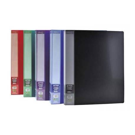 CARPETA 4 ANILLAS DE 16 MM MARCA OFFICE BOX ACTIVE DIN A4 POLIPROPILENO COLORES SURTIDOS