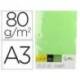PAPEL COLOR MARCA LIDERPAPEL DIN A3 80 GR VERDE PAQUETE DE 500 HOJAS