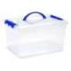 CONTENEDOR PLASTICO PLASTICFORTE N 9 TRANSPARENTE CON TAPA Y ASA CAPACIDAD 12 L