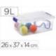 CONTENEDOR PLASTICO MARCA PLASTICFORTE 9 LITROS N 29 TRANSPARENTE CON TAPA 260X370X140 MM
