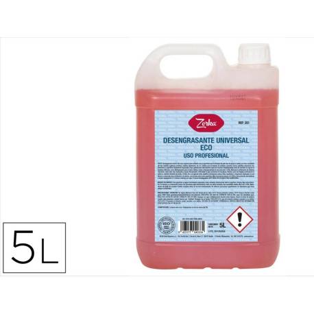 LIMPIADOR DESENGRASANTE UNIVERSAL MARCA ZORKA ECO GARRAFA 5 LITROS