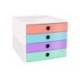 FICHERO CAJONES DE SOBREMESA MARCA EXACOMPTA FILIBOX CANDY TIDY 4 CAJONES COLORES SURTIDOS 348X284X233 MM