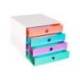 FICHERO CAJONES DE SOBREMESA MARCA EXACOMPTA FILIBOX CANDY TIDY 4 CAJONES COLORES SURTIDOS 348X284X233 MM