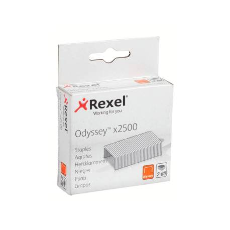 GRAPAS MARCA REXEL ODYSSEY GALVANIZADA CAJA DE 2500 UNIDADES