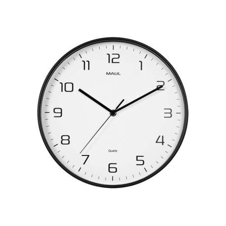 RELOJ MARCA MAUL DRIP DE PARED REDONDO 30 CM DIAMETRO CUARZO MARCO NEGRO