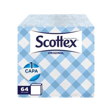 SERVILLETA MARCA SCOTTEX ESTILO DECORADA 1 CAPA 30X30 CM PAQUETE DE 64 UNIDADES