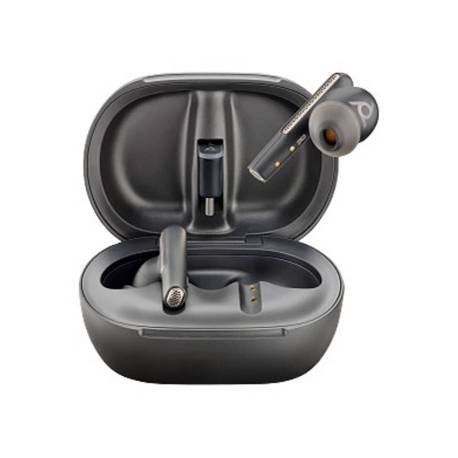 AURICULARES MARCA POLY INALAMBRICOS POLY VOYAGER FREE 60+ UC + ADAPTADOR BT700 USB-C + ESTUCHE DE CARGA CON PANTALLA TACTIL