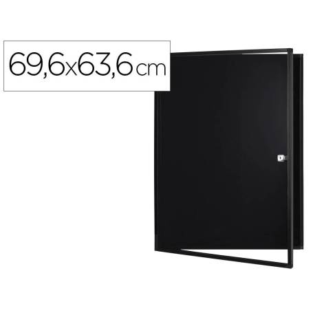VITRINA DE ANUNCIOS MARCA BI-OFFICE NEW GEN MAGNETICA ACERO LACADO 6XA4 PARA INTERIOR COLOR NEGRO 696X636X36 MM