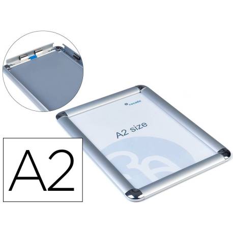 MARCO PORTA ANUNCIOS MARCA ROCADA CLIP DIN A2 MARCO DE ALUMINIO ANODIZADO 42X59,4 CM