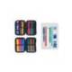 PLUMIER ESCOLAR MARCA MILAN 430 SINCE 1918 DOBLE CON ACCESORIOS COLOR AZUL 195X50X130 MM