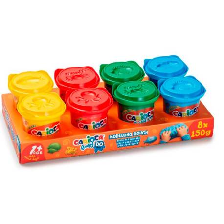 PASTA DE MODELAR MARCA CARIOCA BABY DO 150 ML CAJA DE 8 UNIDADES COLORES SURTIDOS