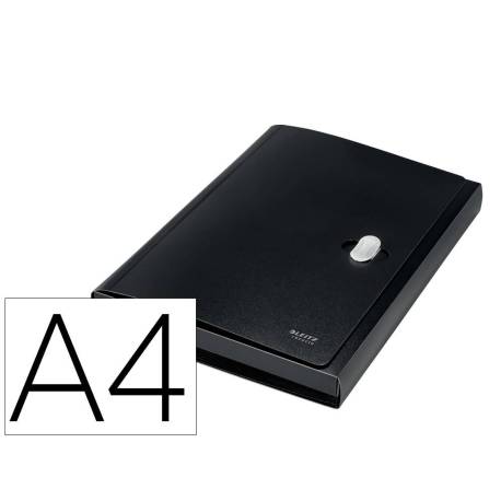 CARPETA LEITZ RECYCLE CLASIFICADOR FUELLE POLIPROPILENO 5+1 COMPARTIMENTOS DIN A4 COLOR NEGRO