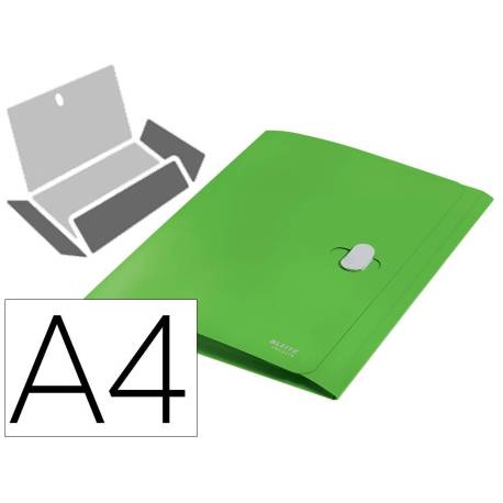 CARPETA LEITZ RECYCLE GOMAS TRES SOLAPAS DIN A4 POLIPROPILENO COLOR VERDE