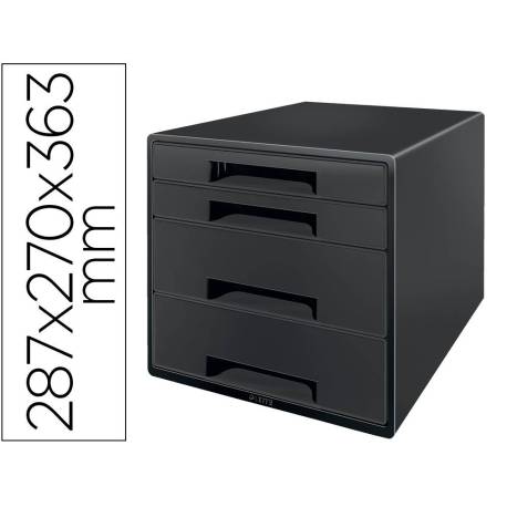 FICHERO CAJONES DE SOBREMESA LEITZ RECYCLE 4 CAJONES NEGRO 287X270X363 MM