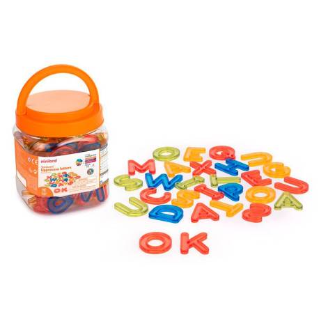 JUEGO DIDACTICO MARCA MINILAND LETRAS MAYUSCULAS TRANSLUCIDAS