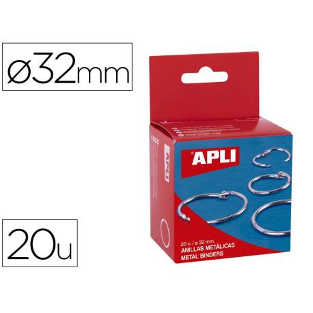 ANILLA BISAGRA MARCA APLI NIQUELADA DIAMETRO 32 MM CAJA DE 20 UNIDADES