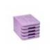 FICHERO CAJONES DE SOBREMESA FAIBO PLASTICO 100% RECICLABLE 4 CAJONES COLOR VIOLETA PASTEL 28,5X37,5X23 CM