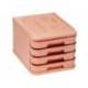 FICHERO CAJONES DE SOBREMESA FAIBO PLASTICO 100% RECICLABLE 4 CAJONES COLOR NARANJA PASTEL 28,5X37,5X23 CM