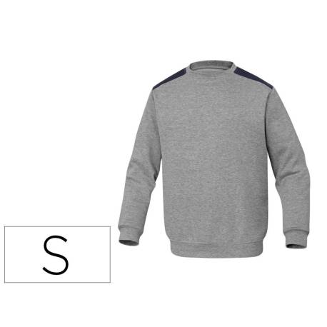 SUDADERA MARCA DELTAPLUS SWEAT OLINO CON REFUERZO EN ESPALDA Y CODOS GRIS TALLA S