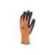 GUANTES DELTAPLUS POLIESTER IMPREGANDO LATEX PALMA Y DEDOS COLOR NARANJA FLUOR/NEGRO TALLA 9