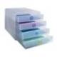 FICHERO DE CAJONES SOBREMESA MARCA EXACOMPTA POP BOX TRANSLUCIDO 4 CAJONES MULTICOLOR