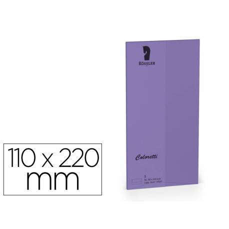 SOBRE ROSSLER COLORETTI DL AMERICANO LILA 110X220 MM PACK DE 5 UNIDADES
