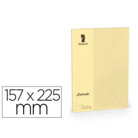 SOBRE ROSSLER COLORETTI C5 MARRON ARENA 157X225 MM PACK DE 5 UNIDADES