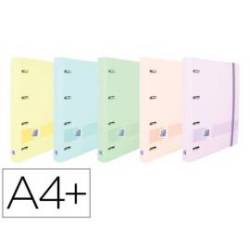 CARPETA CON RECAMBIO MARCA OXFORD EUROPEANBINDER LIVE&GO POLYFOAM 4 ANILLAS 35 MM CUADRO 5 MM DIN A4+ COLORES SURTIDOS