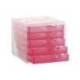 FICHERO CAJONES DE SOBREMESA MARCA ARCHIVO 2000 APILABLE 5 CAJONES FUCSIA TRANSLUCIDO 260X270X340 MM