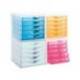 FICHERO CAJONES DE SOBREMESA MARCA ARCHIVO 2000 APILABLE 5 CAJONES FUCSIA TRANSLUCIDO 260X270X340 MM