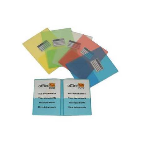 CARPETA DOSSIER MARCA OFFICE BOX POLIPROPILENO DIN A4 DOBLE CON TARJETERO AMARILLO