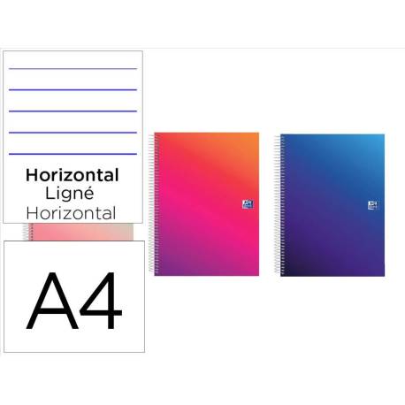 CUADERNO MARCA ESPIRAL OXFORD EUROPEANBOOK 5 TAPA EXTRADURA DIN A4+ 120 HOJAS HORIZONTAL KANGOO GRADIENT