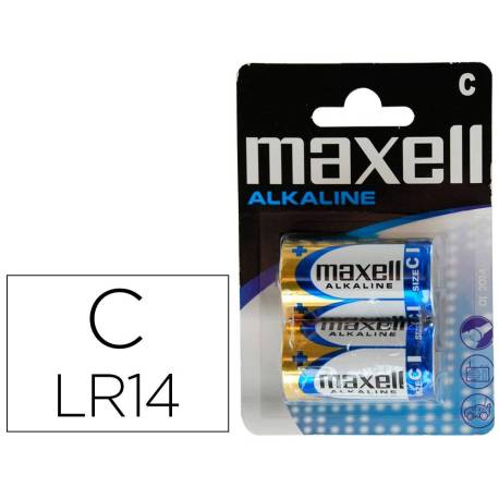 PILA MAXELL ALCALINA 1,5 V TIPO C LR14 BLISTER DE 2 UDS