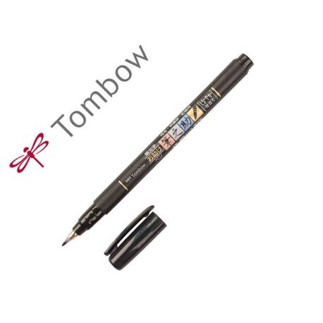 ROTULADOR TOMBOW PUNTA PINCEL DUAL FUDENOSUKE PUNTA BLANDA TINTA BASE DE AGUA COLOR NEGRO