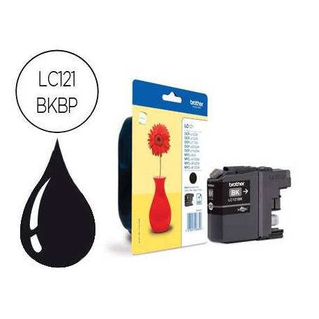 Ink-jet Brother LC121BKBP negro 300 pag dcp-j132w/152w/552dw/752dw & mfc-j470dw/650dw/870dw
