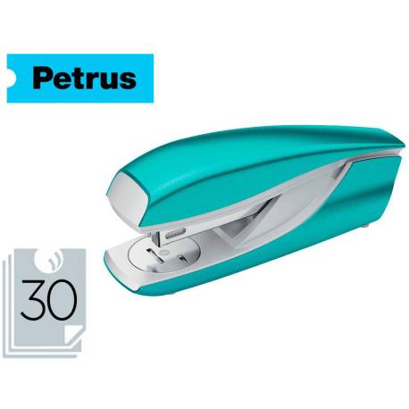 Grapadora Petrus Wow 635 Turquesa 30 hojas